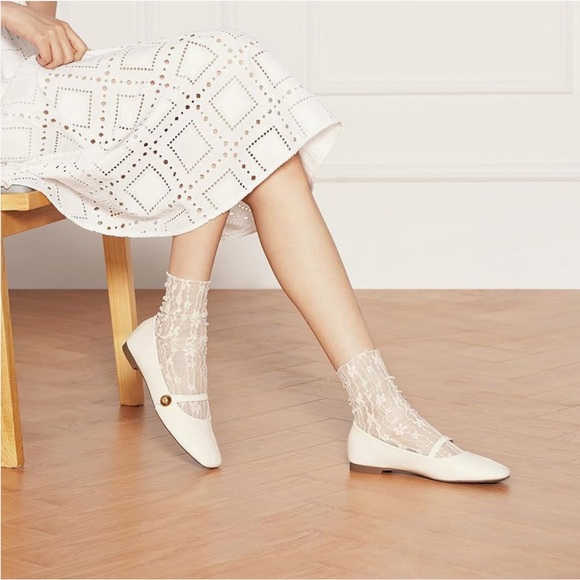 Square Toe Flats C Paravano Shoes NEW C Paravano Cream Patent